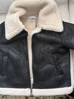 Mango Faux Shearling Jacket - Cream Interior